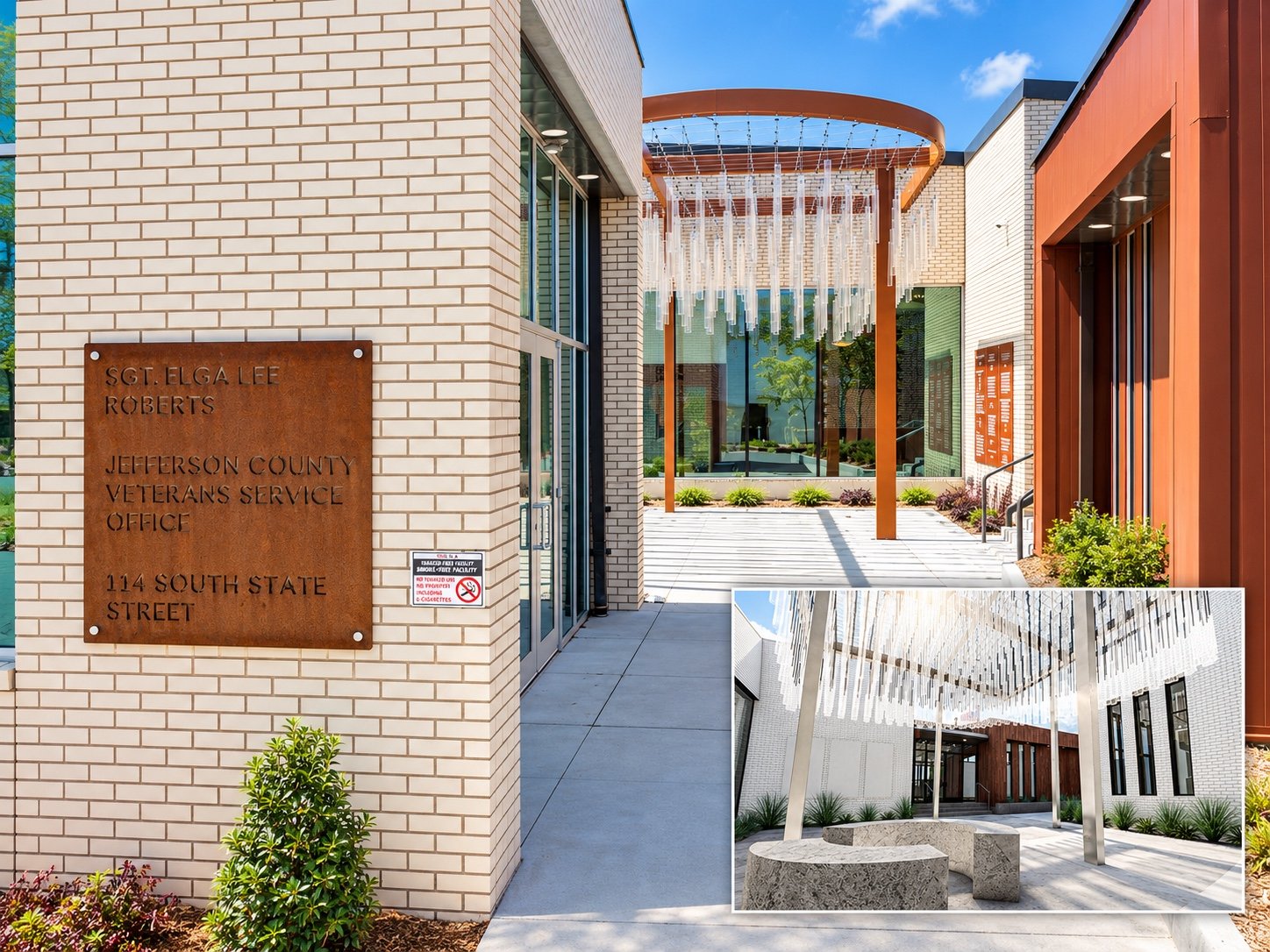 Jefferson County Veterans Service Office · Entrance and memorial courtyard